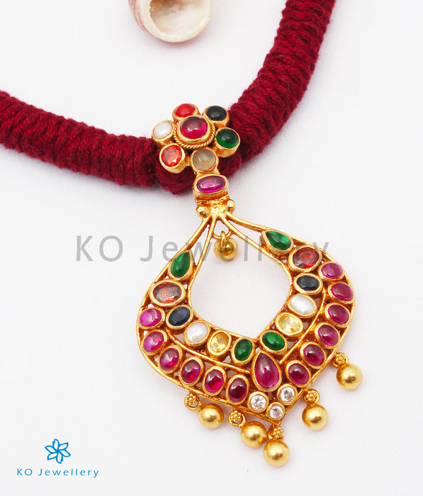 The Sujati Silver Navratna Thread Necklace