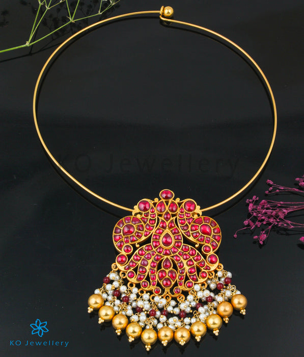 The Jashn Silver Peacock Necklace