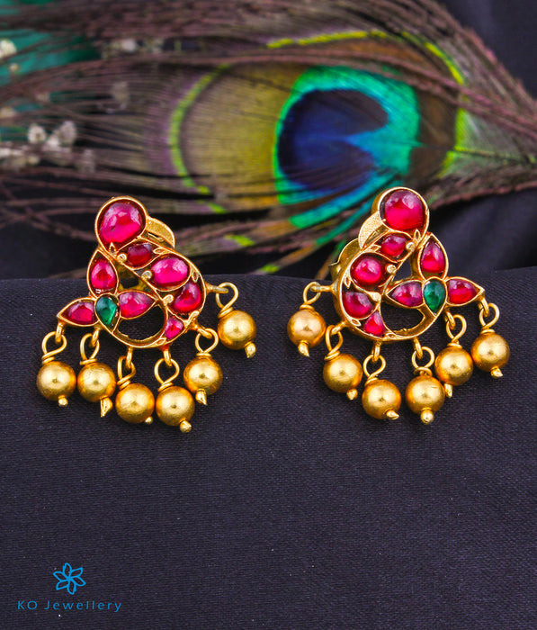 The Kakun Silver Peacock Kundan Earrings