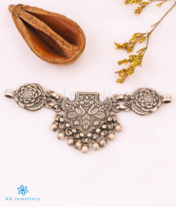 The Dushyant Silver Peacock Choker Necklace