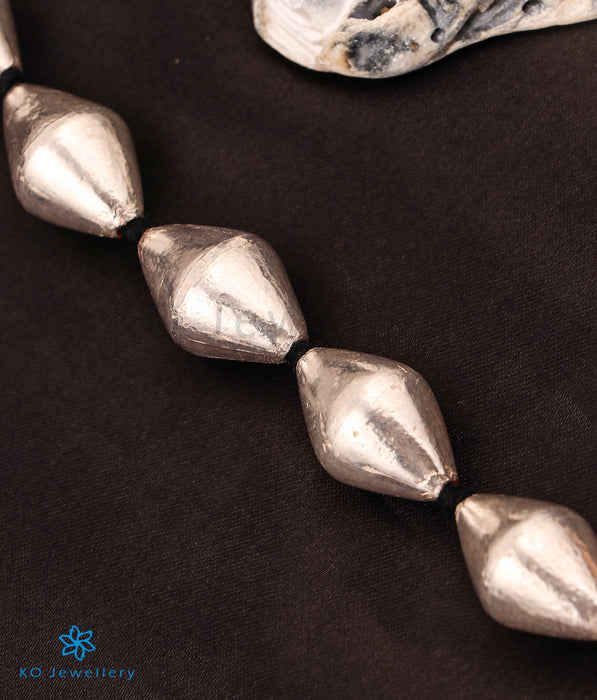The Aarvi Silver Dholki Beads Necklace (Big)