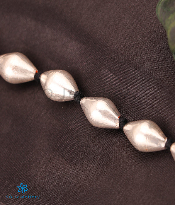 The Aarvi Silver Dholki Beads Necklace (Short)