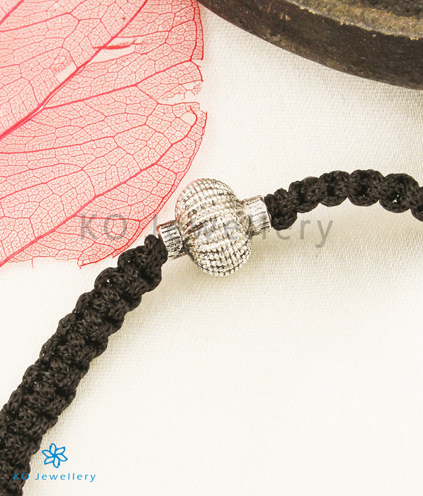 The Mandala Silver Black Thread Bracelet