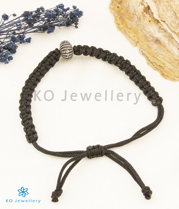 The Navita Silver Black Thread Bracelet