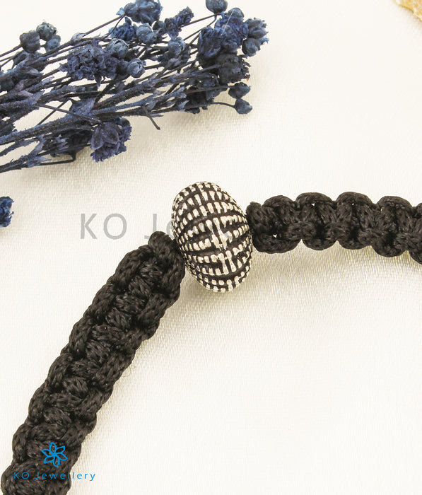 The Navita Silver Black Thread Bracelet