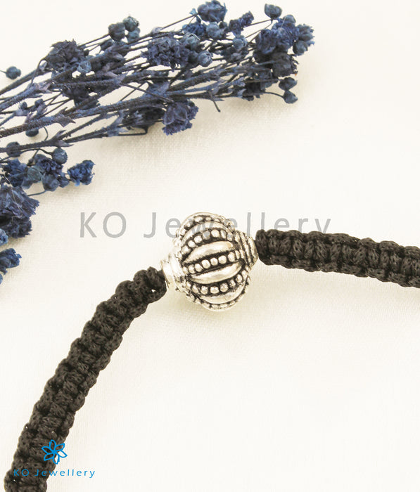 The Gulika Silver Black Thread Bracelet