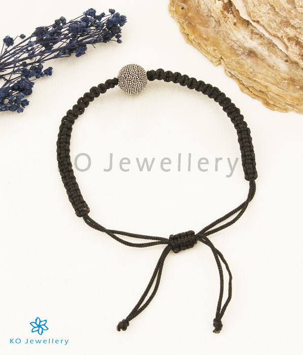 The Kaya Silver Black Thread Bracelet