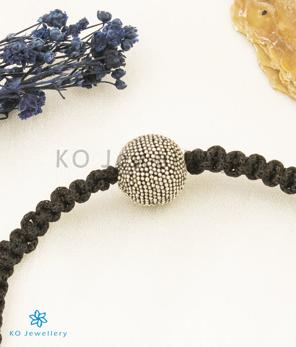 The Kaya Silver Black Thread Bracelet