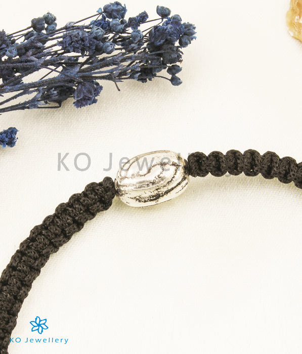 The Ditya Silver Black Thread Bracelet