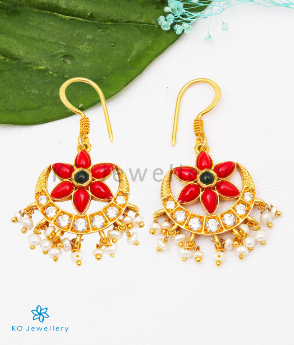 The Sindhura Silver Earrings (Coral)