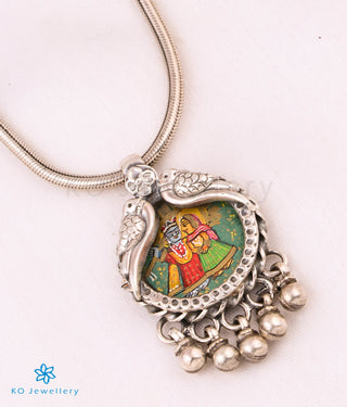 The Silver Handpainted Gopala Pendant
