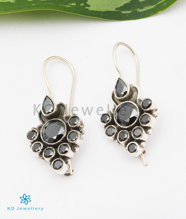 The Tanvi Silver Gemstone Earrings (Black)