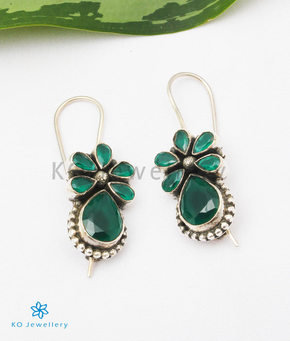 The Nitara Silver Gemstone Earrings (Green)