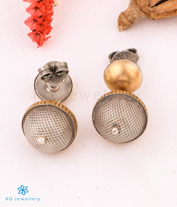 The Vartula Antique Silver Earrings (2 tone)
