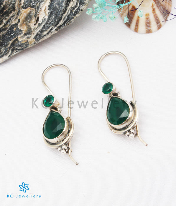 The Kyra Silver Gemstone Earrings (Green)