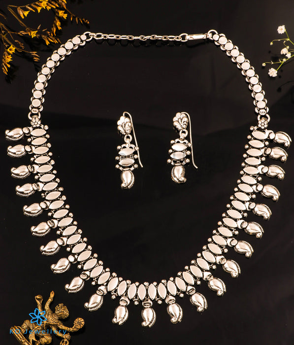 The Falak Silver Antique Paisley Necklace & Earrings