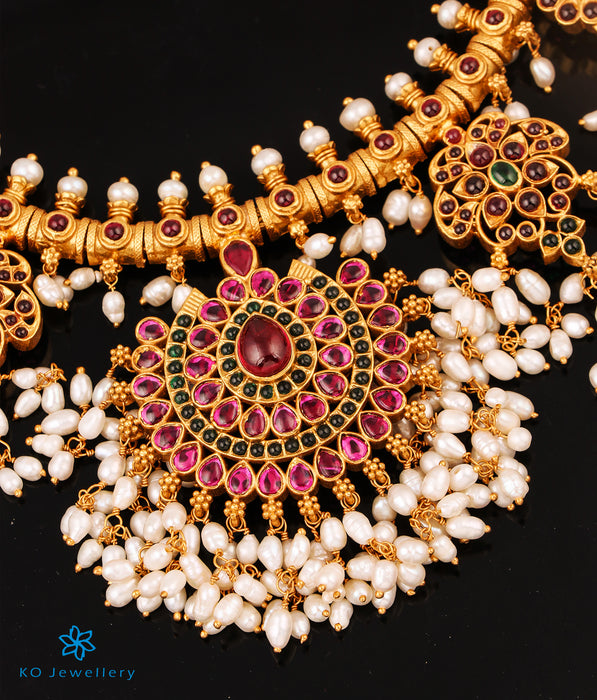 The Rakshita Silver Guttapusalu Necklace (Short)