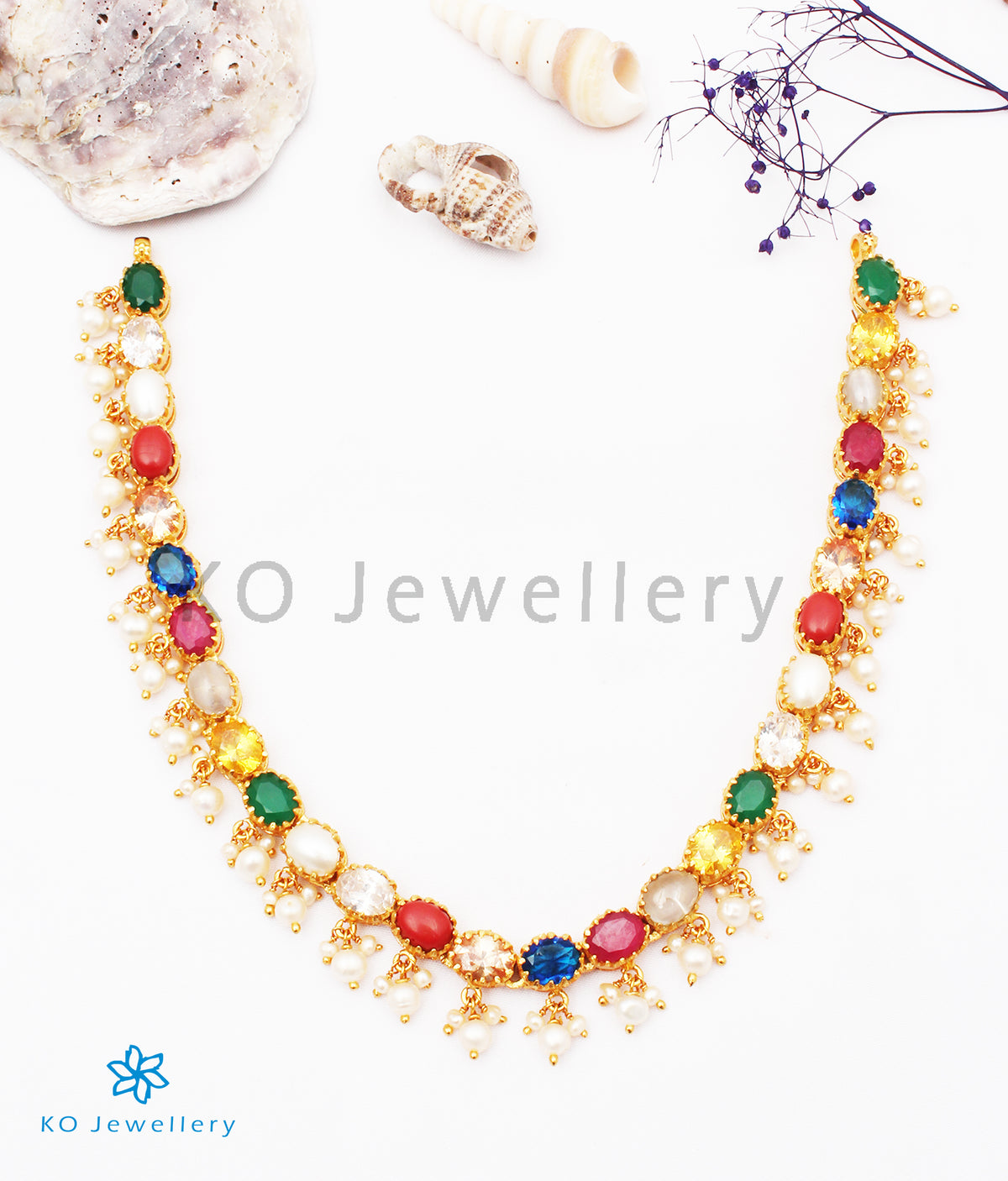Buy Navaratna Pendant in India | Chungath Jewellery Online- Rs. 46,390.00