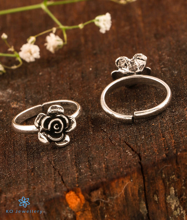 Toe ring adjustable sterling silver artisan handmade at ₹1550 | Azilaa