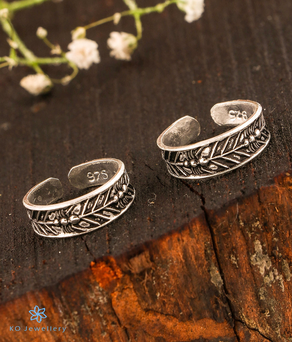 Sterling silver toe rings in unique design |Pure Silver Toe Rings