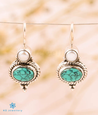 The Aruna Silver Gemstone Earrings (Turquoise)