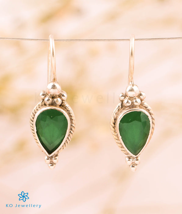 The Varna Silver Gemstone Earrings (Green)