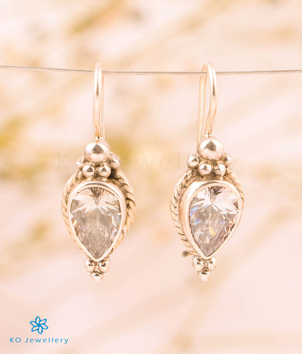 The Varna Silver Gemstone Earrings (White)