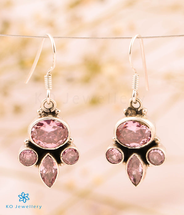 The Rupaka Silver Gemstone Earrings (pink)