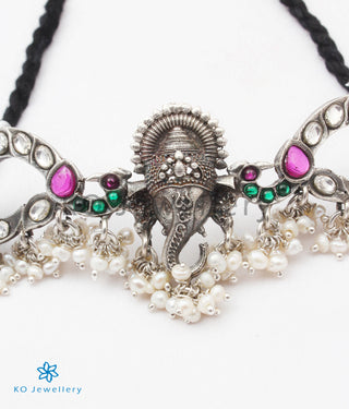 The Dharmik Silver Choker Necklace