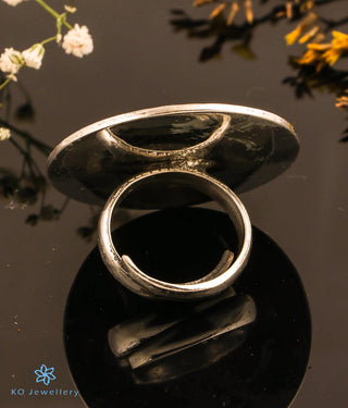 The Khyati Silver Statement Open Finger Ring