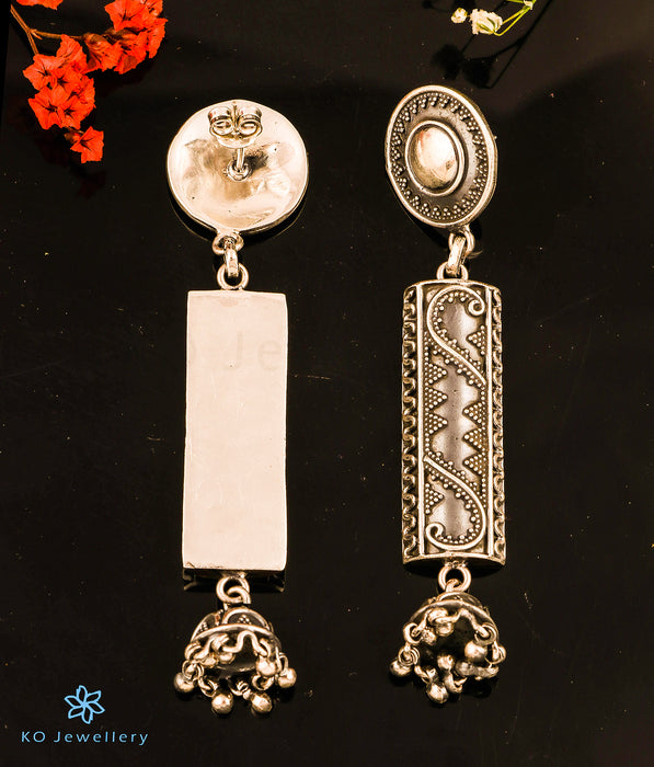 The Urvi Silver Antique Jhumkas
