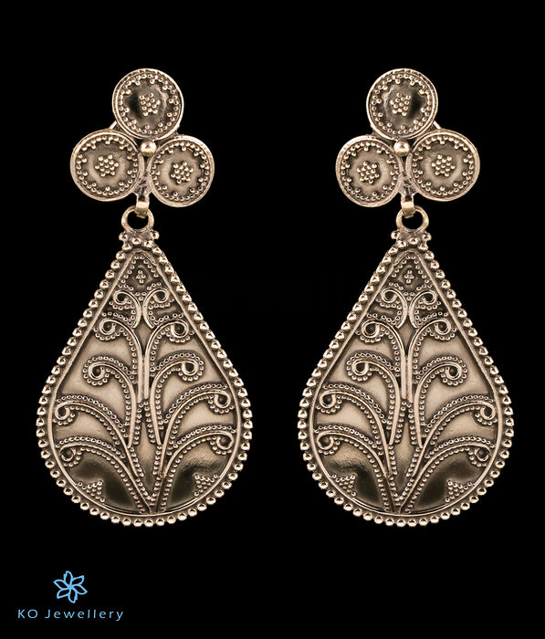 The Manyata Silver Antique Earrings