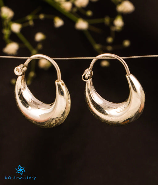 Sommerset hoop earrings White Rhodium plated  Swarovski