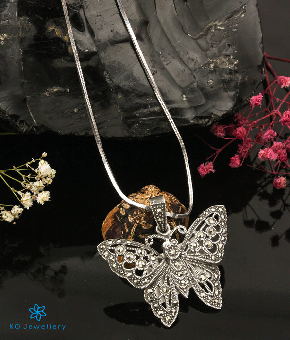 The Butterfly Silver Marcasite Pendant