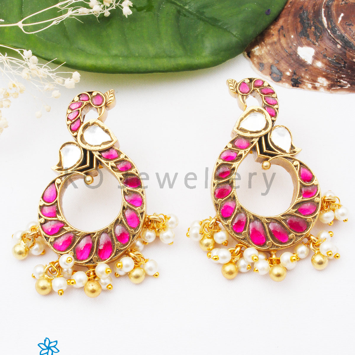 Buy Polki Earring and Tikka Set in Beautiful Magenta/purple Mona Lisa  Beads. Beautiful Polki Chandbalis in Mehendi Polish With Matching Tikka.  Online in India - Etsy