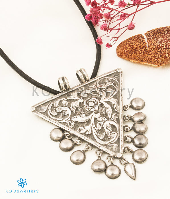 The Trikona Antique Silver Pendant