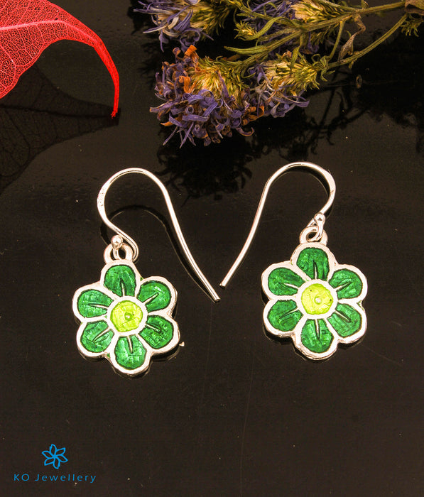 The Sarang Silver Meenakari Earrings (Green)