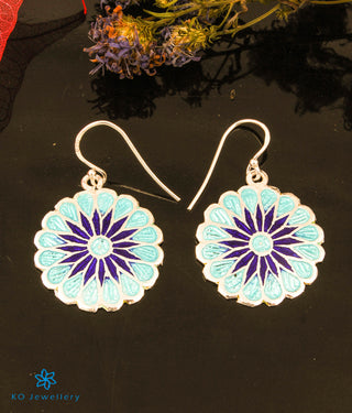 The Aadi Silver Meenakari Earrings (Blue)