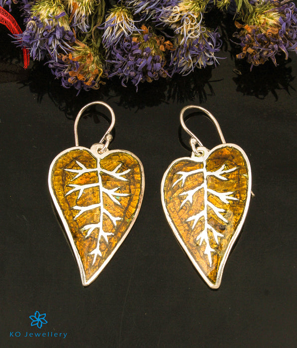 The Kusha Silver Meenakari Earrings (Gold)