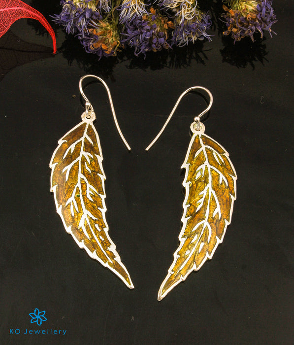 The Wings Silver Meenakari Earrings (Gold)