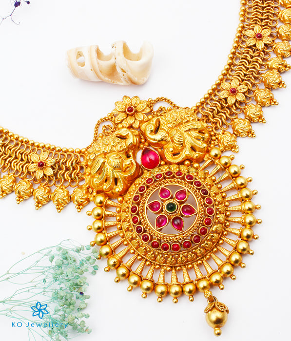 The Kashvi Silver Peacock Necklace