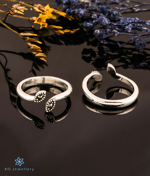 The Petite Silver Marcasite Toe-Rings