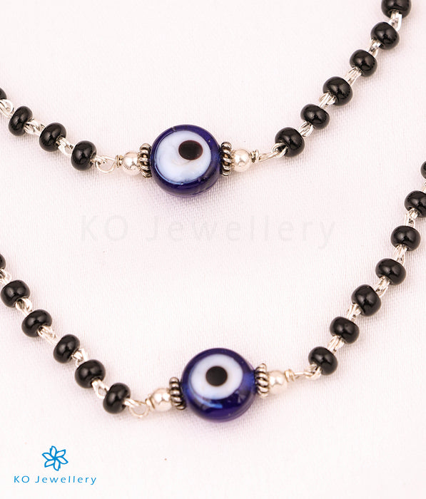 The Vagmi Silver Evileye Baby/Kids Anklets (7 inches)