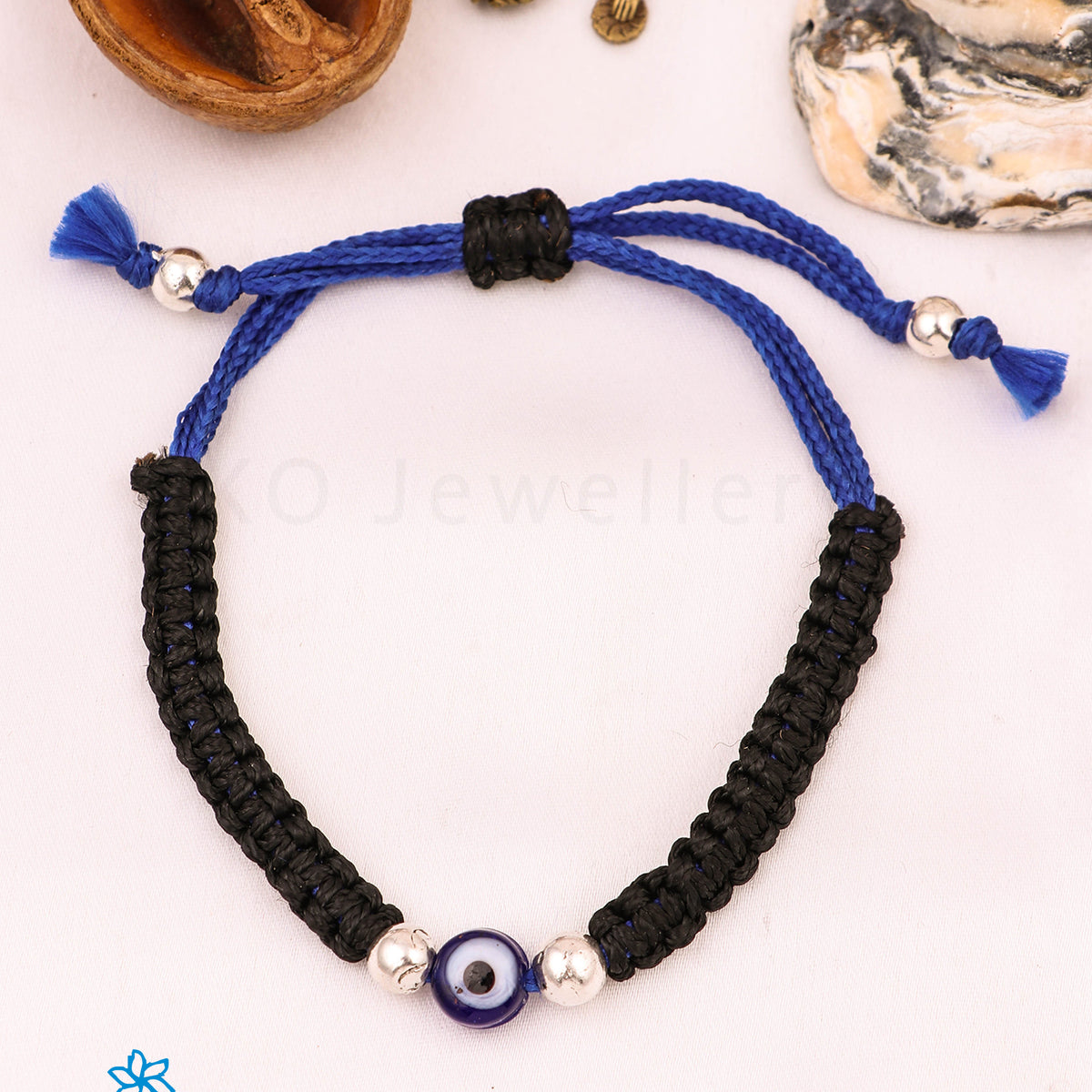 RAGANSH Evil Eye & Tortoise Black Thread Bracelet: Suitable for Girls,  Women, Boys, and Men - Also