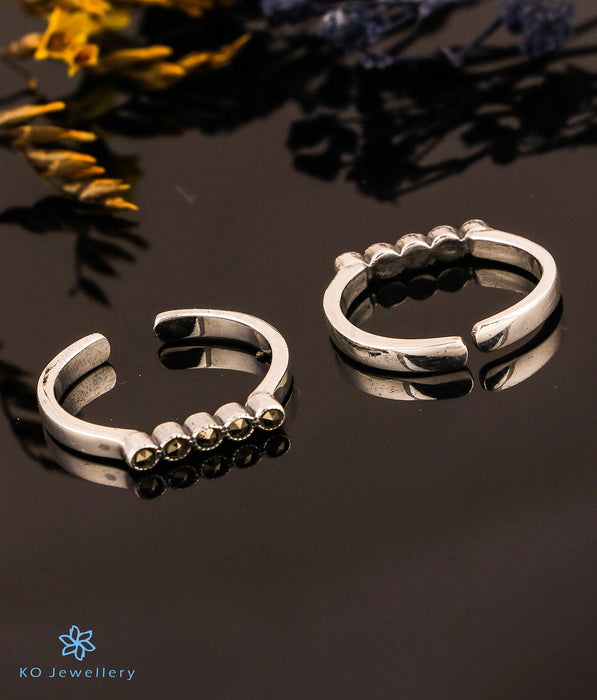 The Bijoux Silver Marcasite Toe-Rings
