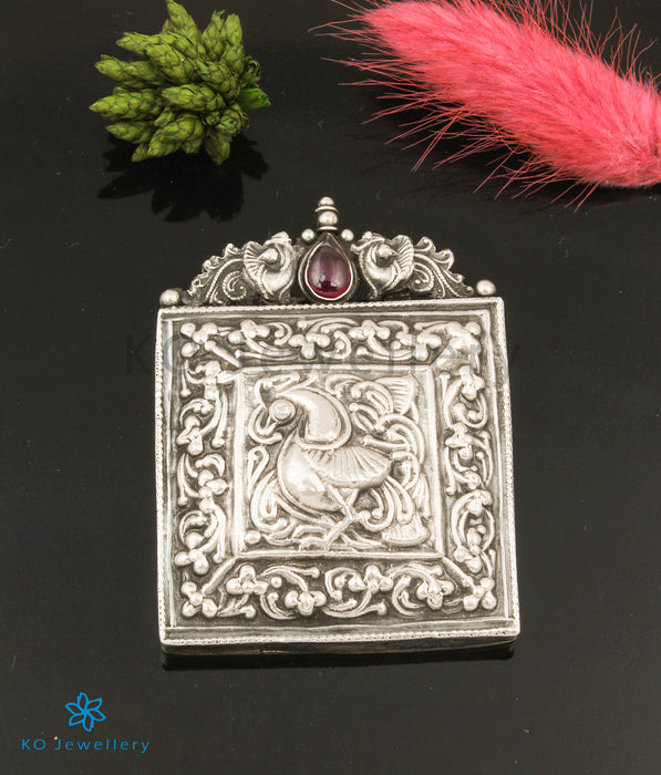 The Bhavika Silver Peacock Pendant