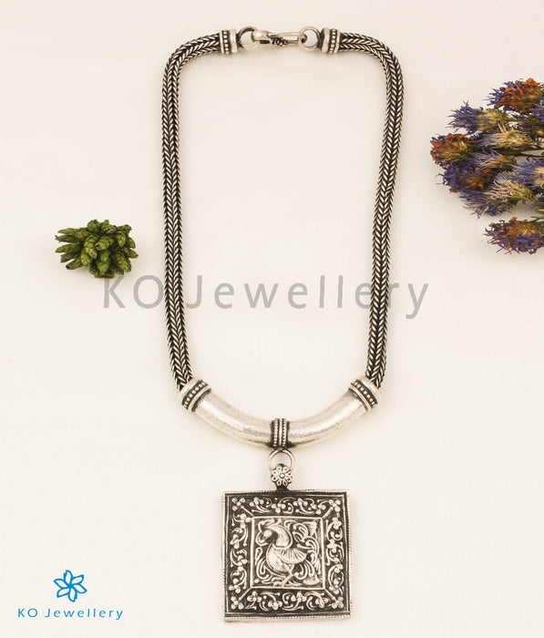 The Ahidvis Antique Silver Peacock Necklace