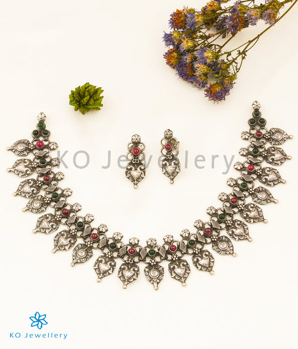 The Janya Silver Gandaberunda Necklace Set