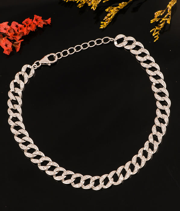 The Debonair Sparkle Silver Link Bracelet