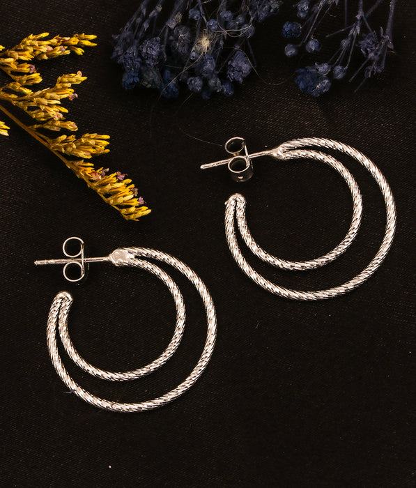 The Dvidha Silver Hoops